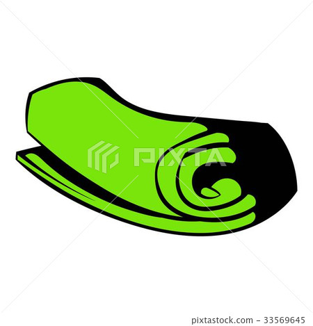 Green towel rolled up icon, icon cartoon Green towel rolled up icon, icon cartoon 33569645