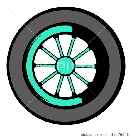 图库插图: car wheel icon, icon cartoon