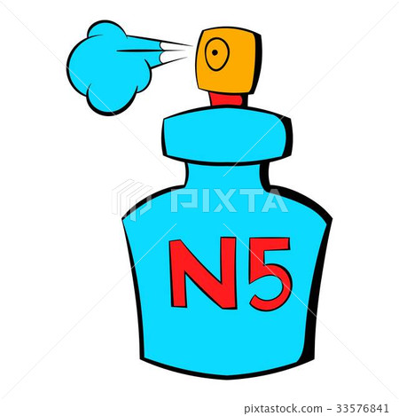 Bottle of Chanel No5 perfume icon cartoon - Stock Illustration