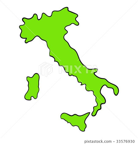 Green Italy map icon cartoon Green Italy map icon cartoon 33576930