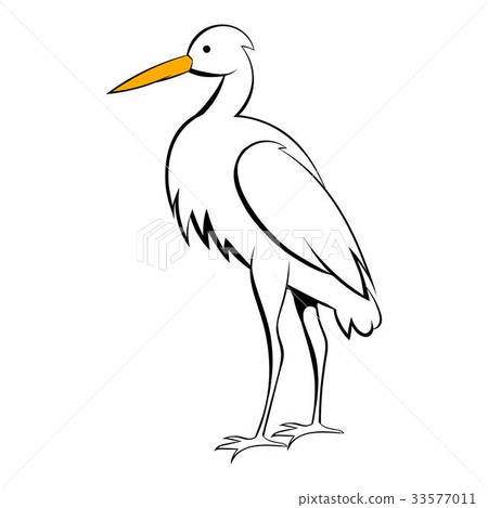White crane icon cartoon White crane icon cartoon 33577011