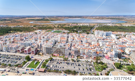 Aerial. Tourist city Monte Gordo, view from the 33577042