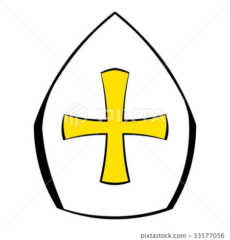 Papal tiara, hat with cross icon cartoon Papal tiara, hat with cross icon cartoon 33577056