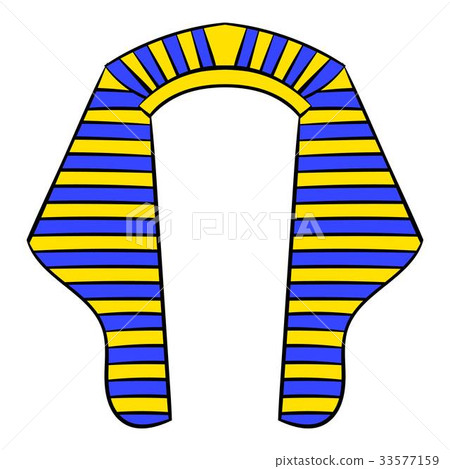 Headdress of Pharaoh icon cartoon 33577159