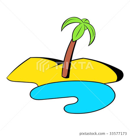Oasis in the desert icon cartoon 33577173