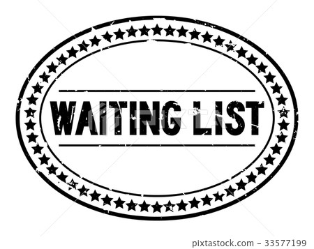 Grunge black waiting list oval rubber seal stamp Grunge black waiting list oval rubber seal stamp 33577199