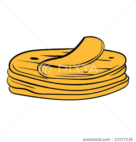 Stack of tortillas icon cartoon 33577236