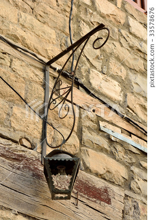 Street lamp in Lahic village in Azerbaijan. 33578676