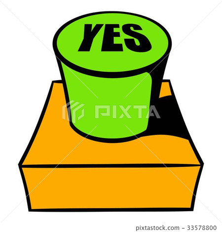 Yes green button icon cartoon Yes green button icon cartoon 33578800