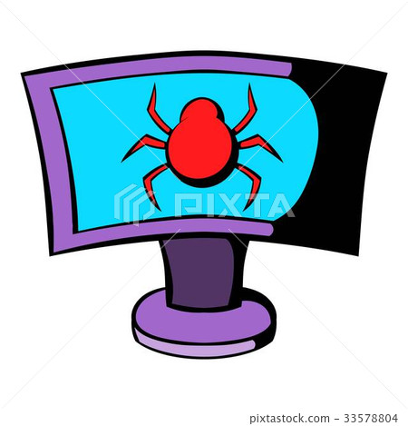 Laptop is infected by malware icon cartoon Laptop is infected by malware icon cartoon 33578804