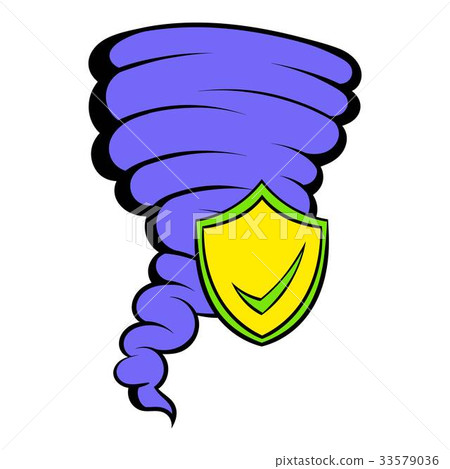 Hurricane insurance icon cartoon 33579036