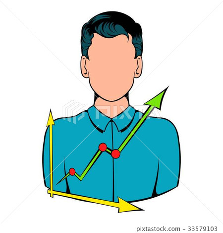 Businessman and graph icon cartoon 33579103