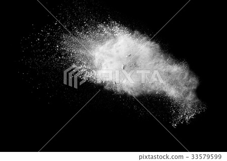 white powder cloud against dark background 33579599