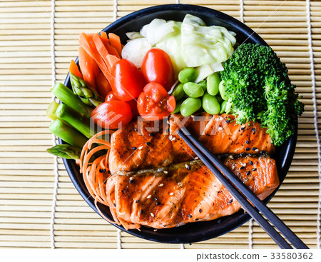 Healthy Japanese Salmon Teriyaki Healthy Japanese Salmon Teriyaki 33580362