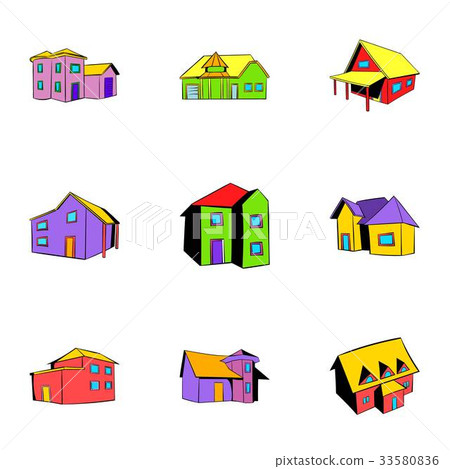 Real estate icons set, cartoon style Real estate icons set, cartoon style 33580836