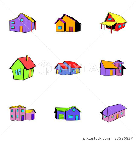 Building icons set, cartoon style 33580837