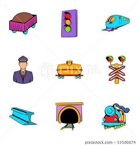 Platform icons set, cartoon style 33580874