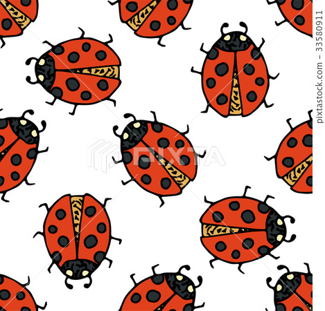 Ladybug seamless pattern. Vector illustration. Ladybug seamless pattern. Vector illustration. 33580911