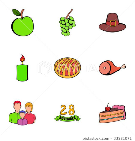 November day icons set, cartoon style 33581071