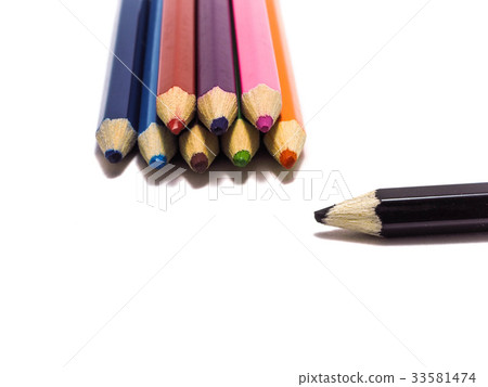 pencils all color isolatedon the white background pencils all color isolatedon the white background 33581474