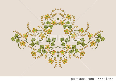 Pattern for embroidery of bouquets yellow flowers 33581862