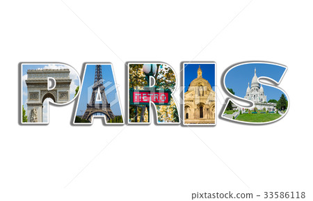 Collage of paris photos collection 33586118