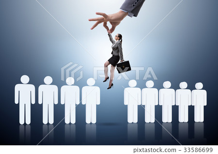 Recruitment concept with hand picking the best 33586699