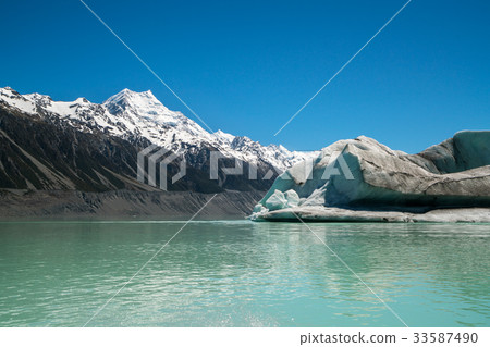 Mt Cook viewed from Tasman Lake, New Zealand Mt Cook viewed from Tasman Lake, New Zealand 33587490