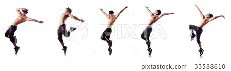 Ripped dancer isolated on the white Ripped dancer isolated on the white 33588610