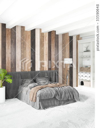 White bedroom minimal style Interior design with White bedroom minimal style Interior design with 33590648