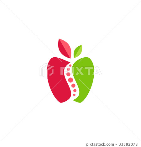apple fruit spine logo symbol icon vector design 33592078