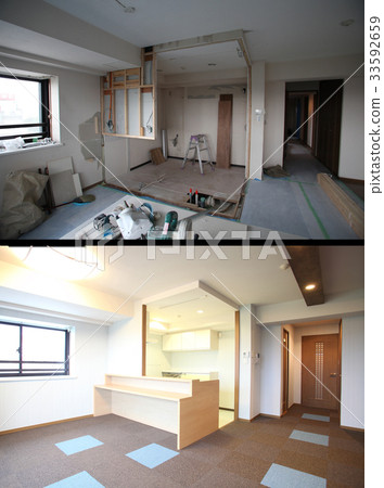 Before after group of renovation photograph 33592659