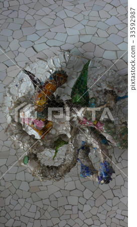 高迪，Guell公園，巴塞羅那，加泰羅尼亞，西班牙 33592987