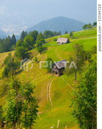 Traditional Slovenian mountain landscape 33594729