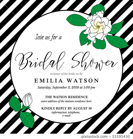 Bridal shower invitation card template with hand Bridal shower invitation card template with hand 33595430