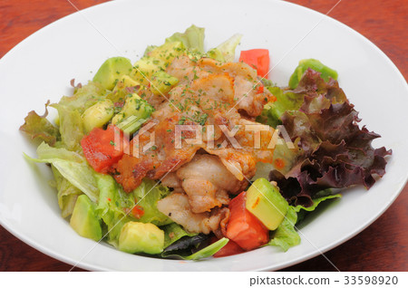 Pork and avocado salad 33598920