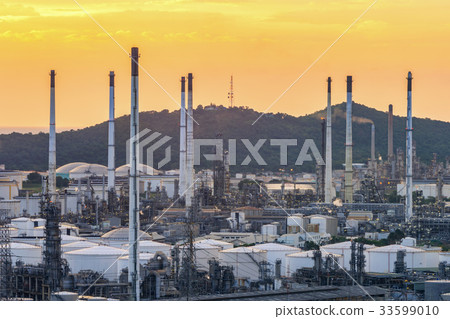 Oil refinery industry at twilight. Oil refinery industry at twilight. 33599010