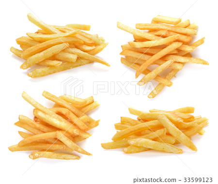 pile of appetizing french fries on a white pile of appetizing french fries on a white 33599123