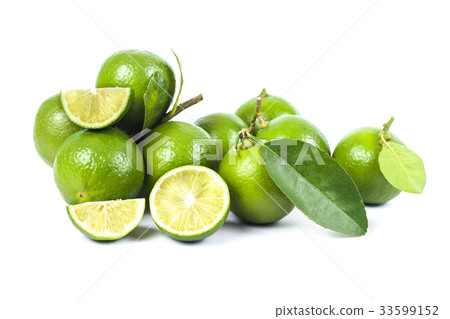 fresh lime on white background 33599152