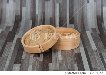 Bamboo box or basket use for steam dim sum food. Bamboo box or basket use for steam dim sum food. 33599154