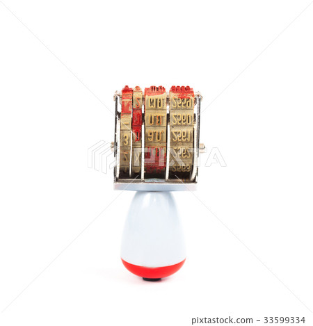 old stamper tool on white background old stamper tool on white background 33599334