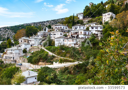 Aerial view of Makrinitsa village, Pelion, Greece 33599573