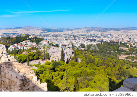 Athens skyline, church Agia Marina, Greece 33599603