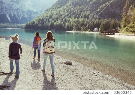 Walk around the lake Braies lake 33600345
