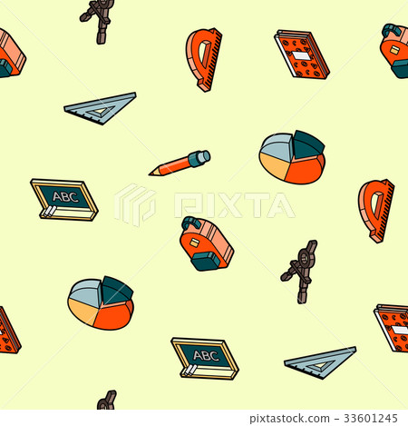 School outline isometric pattern 33601245