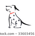 狗（狗）新年的卡片插圖水墨畫_ 0014 33603456
