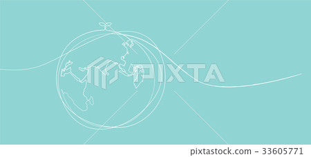One line drawing of world environment protection 33605771