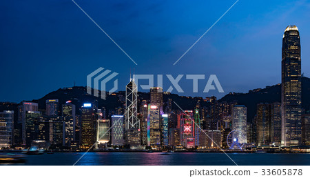 Hong Kong Night View Magic Hour 33605878