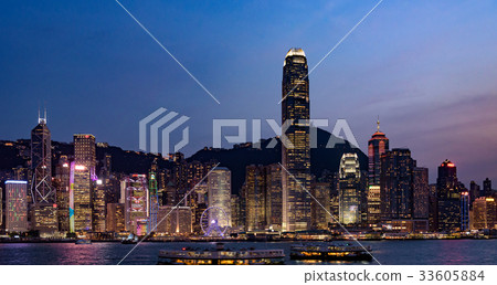 Hong Kong Night View Magic Hour Hong Kong Night View Magic Hour 33605884