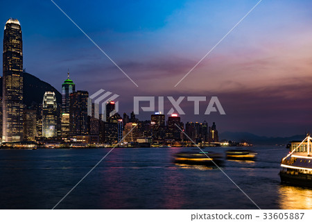 Hong Kong Night View Magic Hour 33605887